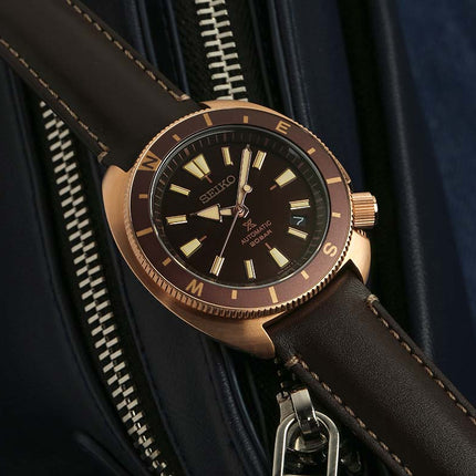 Seiko Prospex SRPG18K1 Tortoise Land Automatic Brown Dial Brown Leather Strap