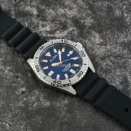 Alba Active AS9Q47X1 Men Blue Dial Black Rubber Strap