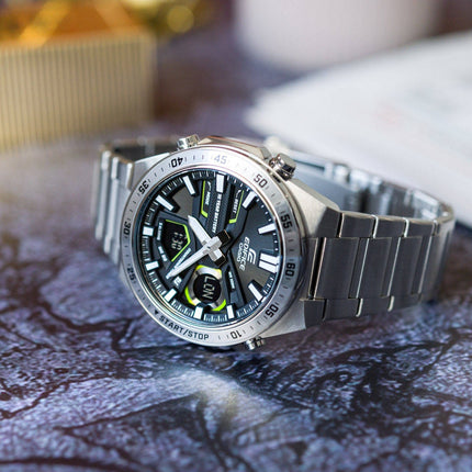 Casio Edifice EFV-C110D-1A3VDF Black Digital-Analog Dial Stainless Steel Band