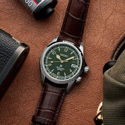 Seiko Prospex SPB121J1 Alpinist Green Dial Brown Leather Strap