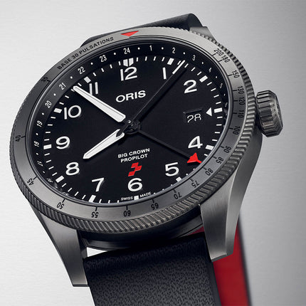 Oris Pro Pilot 01-798-7773-4284-HB-JWB-SET Rega Fleet GMT Black Leather Strap Limited Edition