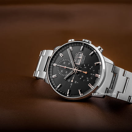 MIDO Commander II M016.414.11.061.00 Chronograph Automatic Grey Dial Stainless Steel Strap