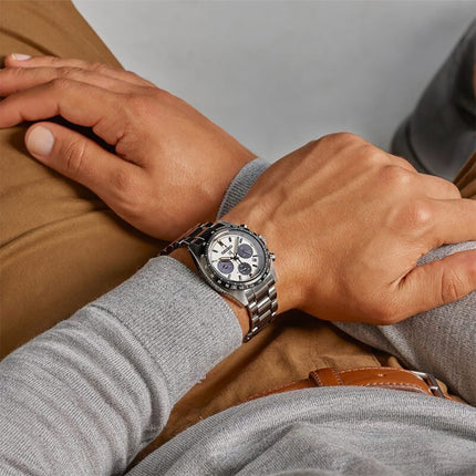 Seiko Prospex SSC961P1 Speedtimer Youngtimer Solar Chrono In Monochrome Stainless Steel Strap