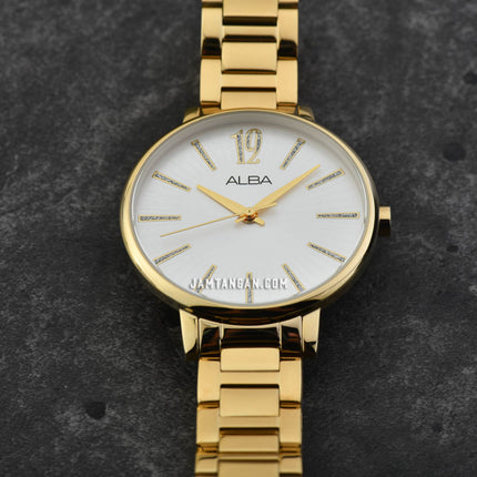 Alba Fashion AH8752X1 Ladies Silver Dial Gold Stainless Steel Strap