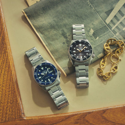 Seiko 5 Sports SRPL79K1 SKX Series New Colour Collection Street Stonewash Dial Stainless Steel Strap