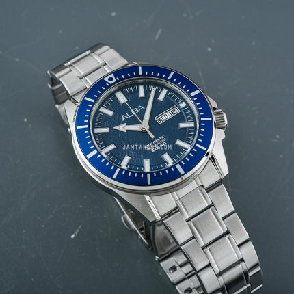 Alba Mechanical AL4715X1 Automatic Men Blue Dial Stainless Steel Strap