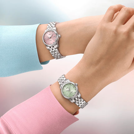 MIDO Baroncelli M039.007.11.336.00 Lady Twenty Five Pink Dial Stainless Steel Strap 