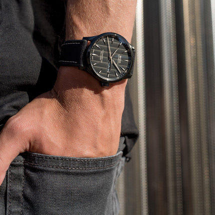 Mido Multifort M038.431.37.051.00 Chronometer Automatic Black Dial Black Leather Strap