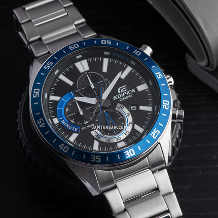 Casio Edifice EFV-620D-1A2VUDF Chronograph Black Dial Stainless Steel Strap