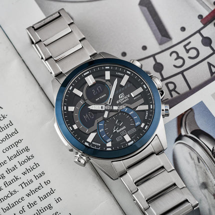 Casio Edifice ECB-30DB-1ADF Smartphone Link Model Digital Analog Dial Stainless Steel Band