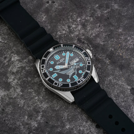Alba AL4627X1 Men Automatic Black Dial Black Rubber Strap