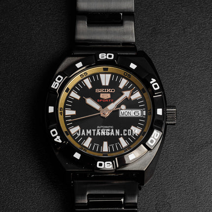 Seiko 5 Sports SRP287K1 Automatic Black Dial Black Stainless Steel Strap