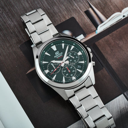Casio Edifice EFV-630D-3AVUDF Chronograph Green Dial Stainless Steel Band