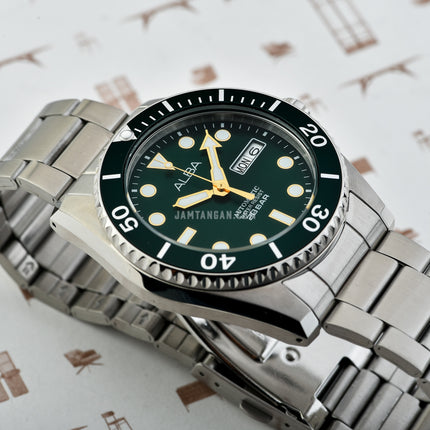 Alba Mechanical AL4287X1 Men Green Dial Stainless Steel Strap
