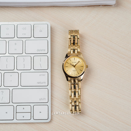 Alba ARX136X1 Ladies Gold Dial Gold Stainless Steel Strap