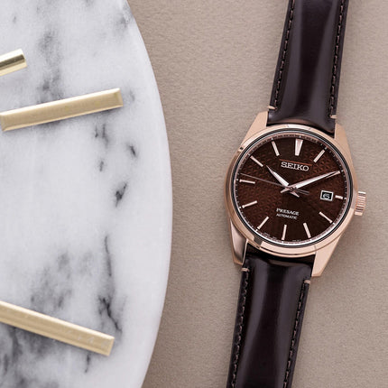Seiko Presage SPB170J1 Sharp Edged Susutake Brown-Toned Smoked Brown Leather Strap