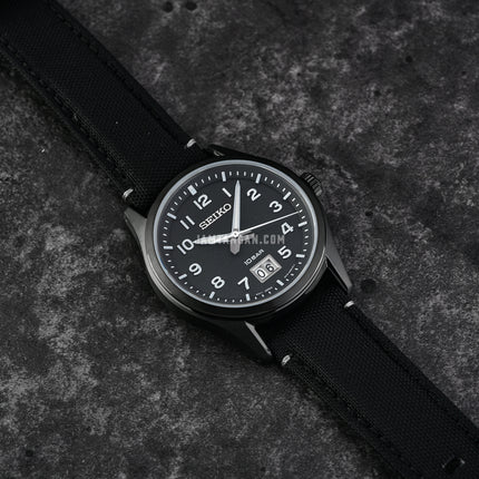 Seiko SUR571P1 Discover More Black Dial Black Nylon Strap