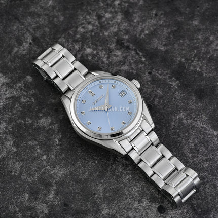 Seiko Ladies SUR581P1 Discover More Crystal Blue Dial Stainless Steel Strap