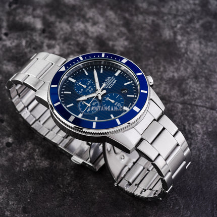 Alba Active AM3955X1 Chronograph Men Blue Patterned Dial Stainless Steel Strap