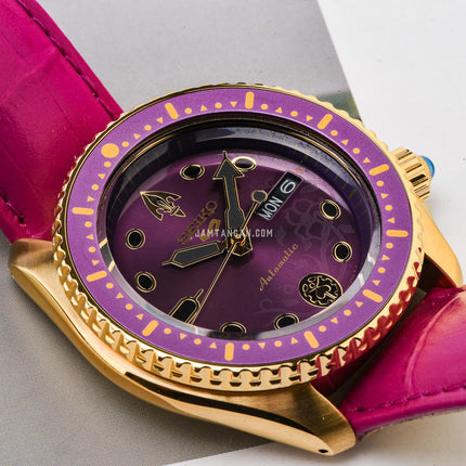Seiko 5 Sports X Jojo Bizarre Adventure SBSA036 Giorno Giovanna Leather Strap Limited Edition (JDM)