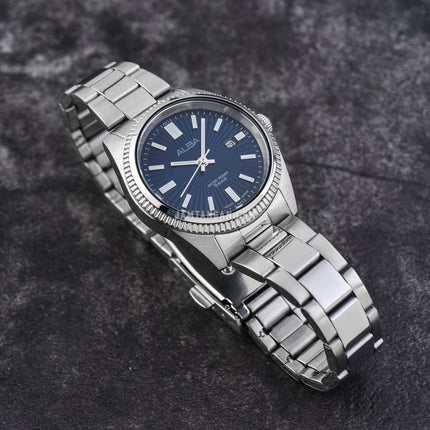 Alba Prestige AH7CL1X1 Ladies Blue Patterned Dial Stainless Steel Strap