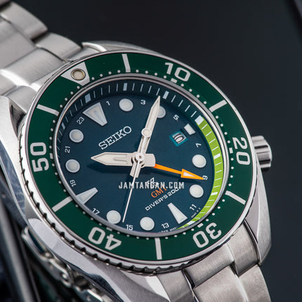 Seiko Prospex SFK003J1 Sumo Hulk GMT Solar Green Dial Stainless Steel Strap