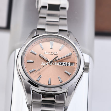 Seiko SUR351P1 Ladies Orange Salmon Dial Stainless Steel Strap