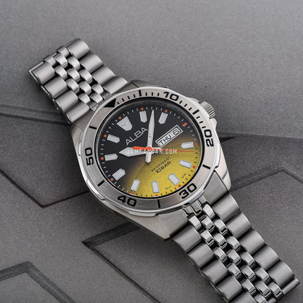 Alba Active Gravity AV3583X1 Men Yellow Gradient Dial Stainless Steel Strap
