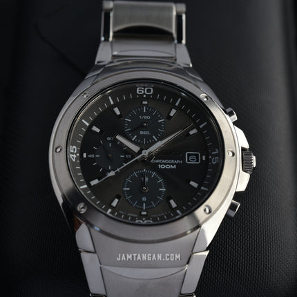 Seiko Chronograph SND779P1 Grey Dial Stainless Steel Strap