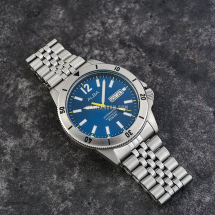 Alba Mechanical AL4649X1 Automatic Men Blue Dial Stainless Steel Strap