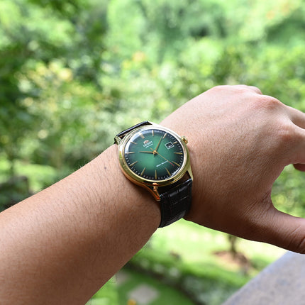 Orient Bambino V4 TAC08002F Classic Mechanical Green Dial Brown Leather Strap