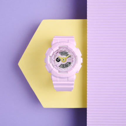 Casio Baby-G BA-110AH-6ADR Digital Analog Pink Dial Pink Resin Band