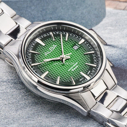 Alba AH7ED1X1 Ladies Green Dial Stainless Steel Strap