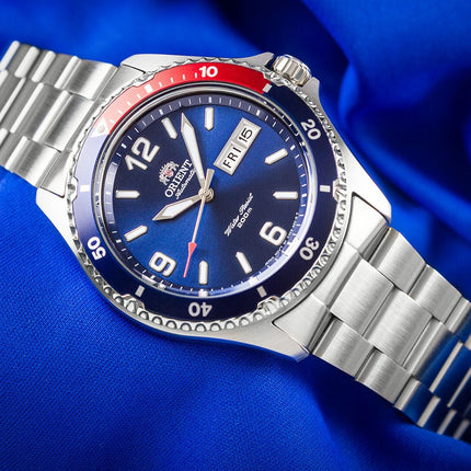 Orient Sports TAA02009D Mako II Automatic Men Pepsi Blue Dial Stainless Steel Strap
