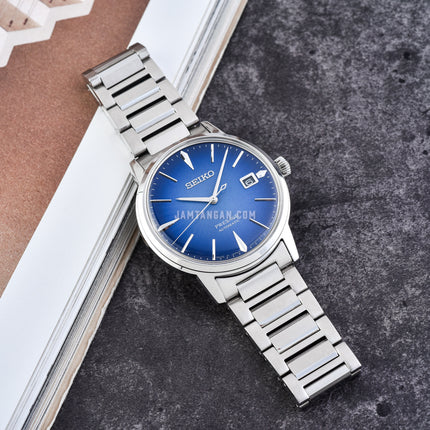 Seiko Presage SRPJ13J1 Cocktail Time Aviation Automatic Blue Dial Stainless Steel Strap