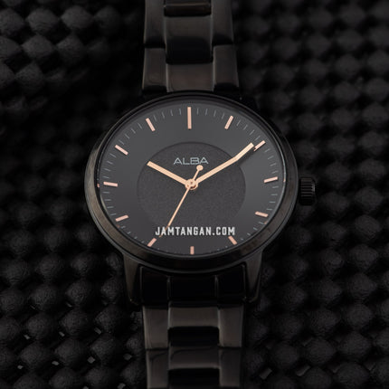 Alba Fashion AH8905X1 Ladies Black Dial Black Stainless Steel Strap