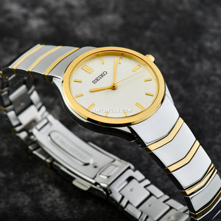 Seiko SUR550P1 Discover More Beige Dial Dual Tone Stainless Steel Strap