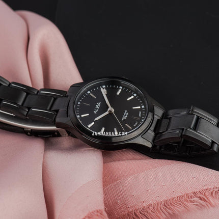 Alba Prestige ARX023X1 Ladies Black Dial Black Stainless Steel Strap