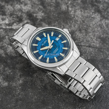 Alba Mechanical AU4029X1 Automatic Men Blue Translucent Layered Dial Stainless Steel Strap