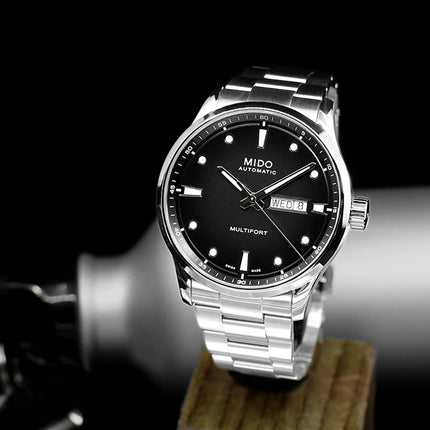 MIDO Multifort M M038.430.11.051.00 Black Gradient Dial Stainless Steel Strap