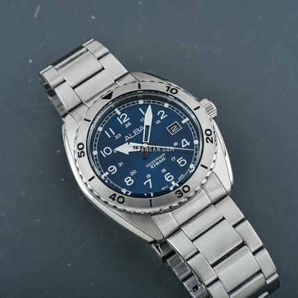 Alba AS9U73X1 Men Sport Blue Dial Stainless Steel Strap