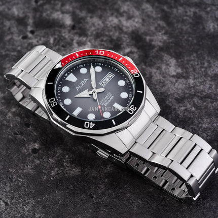 Alba Mechanical AL4539X1 Automatic Men Grey Black Gradation Dial Stainless Steel Strap