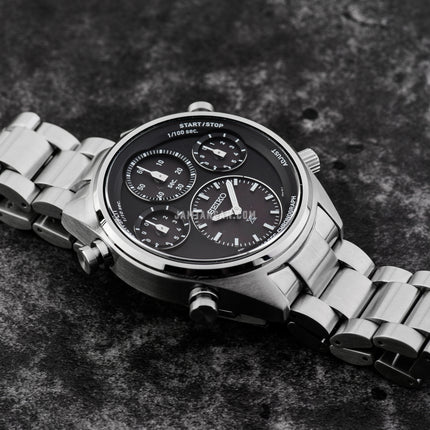 Seiko Prospex SFJ003P1 Speedtimer Solar Chronograph Black Dial Stainless Steel Strap
