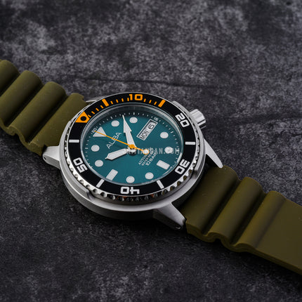 Alba Mechanical AL4249X1 Automatic Man Green Emerald Dial Green Army Rubber Strap