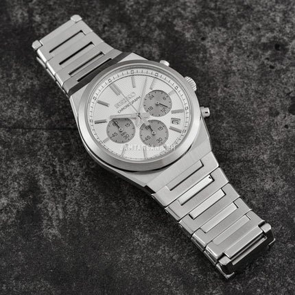 Seiko Chronograph SSB451P1 Men Discover More Silver Dial Stainless Steel Strap
