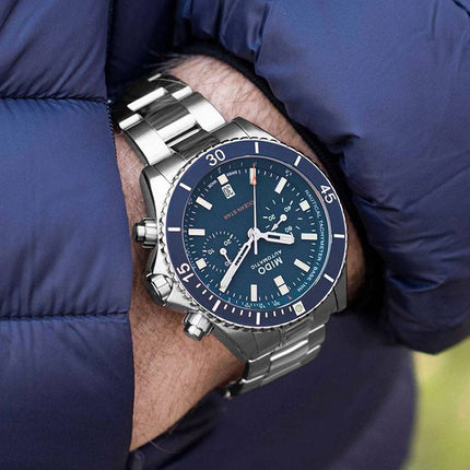 MIDO Ocean Star M026.627.44.041.00 Captain Chronograph Blue Dial Titanium Strap