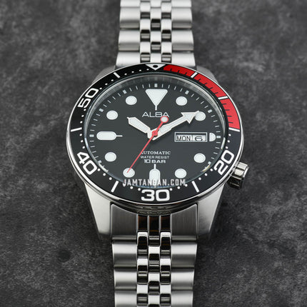 Alba Mechanical AL4193X1 Automatic Men Black Dial Stainless Steel Strap