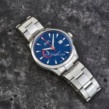 MIDO Multifort M038.424.11.041.00 Power Reserve Blue Dial Stainless Steel Strap