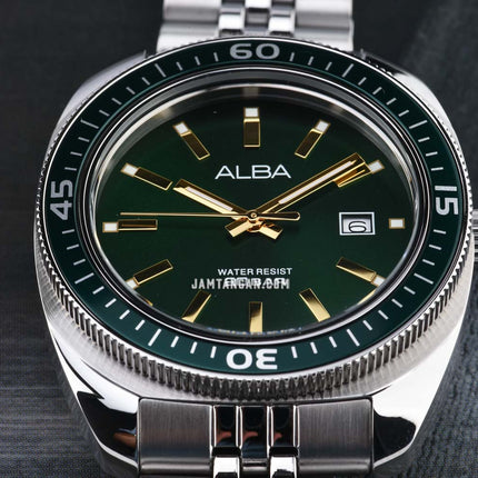 Alba Active AS9T77X1 Men Green Dial Stainless Steel Strap