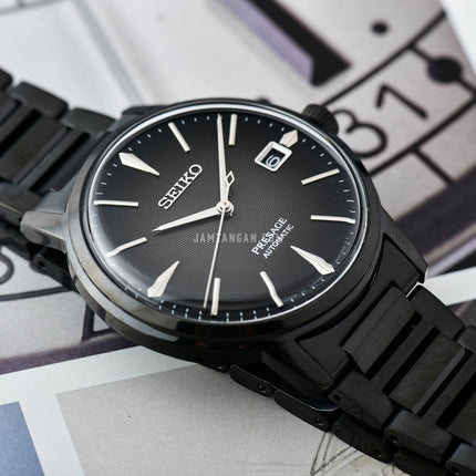 Seiko Presage SRPJ15J1 Cocktail Time Black Velvet Automatic Black Dial Black Stainless Steel Strap